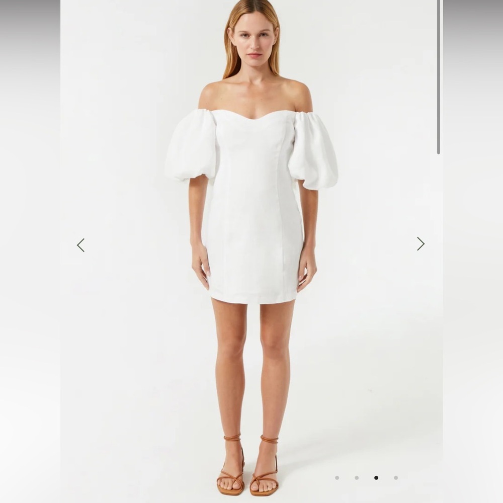 Rhode Linen Dali Dress White Size 8